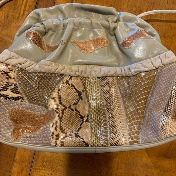 Vintage Varon Snake Print & Leather Crossbody Bag - Picture 2 of 4